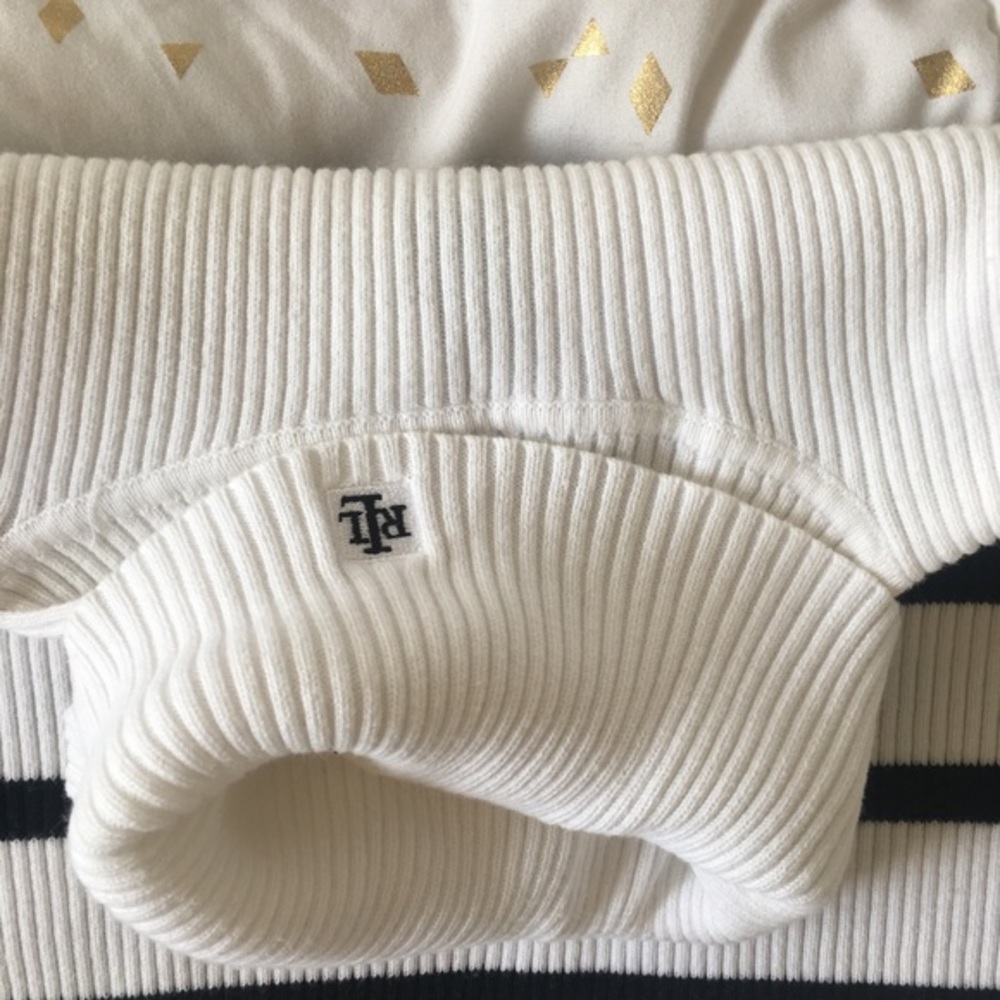 Lauren Ralph Lauren Striped B&W Turtleneck Sweater - Picture 4 of 6